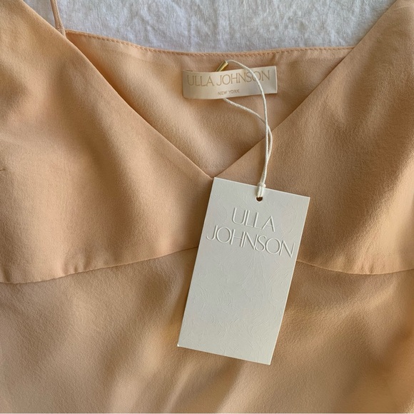 NWT Ulla Johnson Demi Silk Chiffon Sheer Cami Camisole Tank Peony Peach Nude 90s - Picture 7 of 12